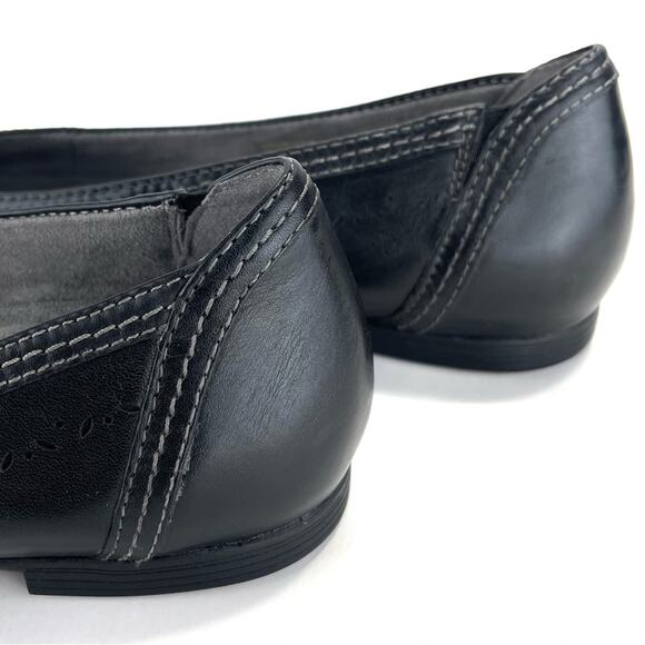 Earth Vista Nova Ballet Flat Shoes Size 10 Black Perforated Leather Breathable - Picture 10 of 16